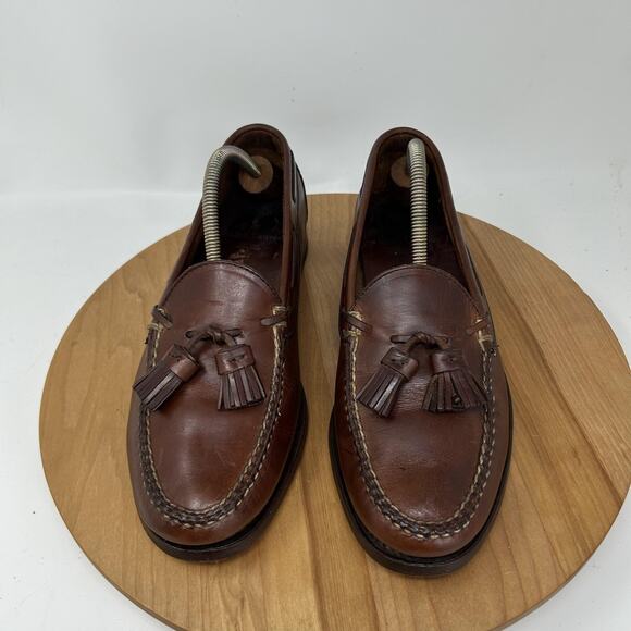 Vintage Polo Ralph Lauren Shoes Mens 10 D Tassel Loafers Brown Made Maine Preppy main image 5